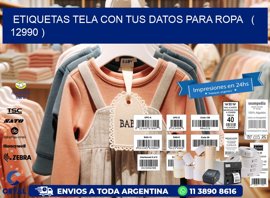 ETIQUETAS TELA CON TUS DATOS PARA ROPA   ( 12990 )