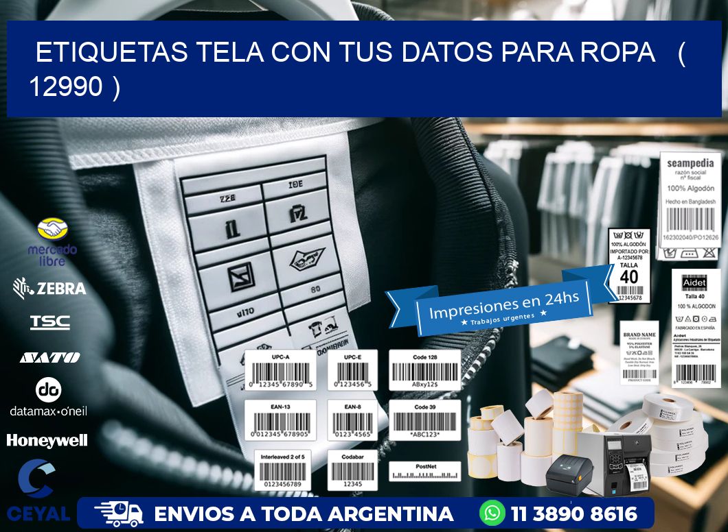 ETIQUETAS TELA CON TUS DATOS PARA ROPA   ( 12990 )