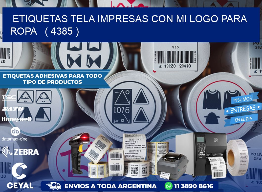 ETIQUETAS TELA IMPRESAS CON MI LOGO PARA ROPA   ( 4385 )