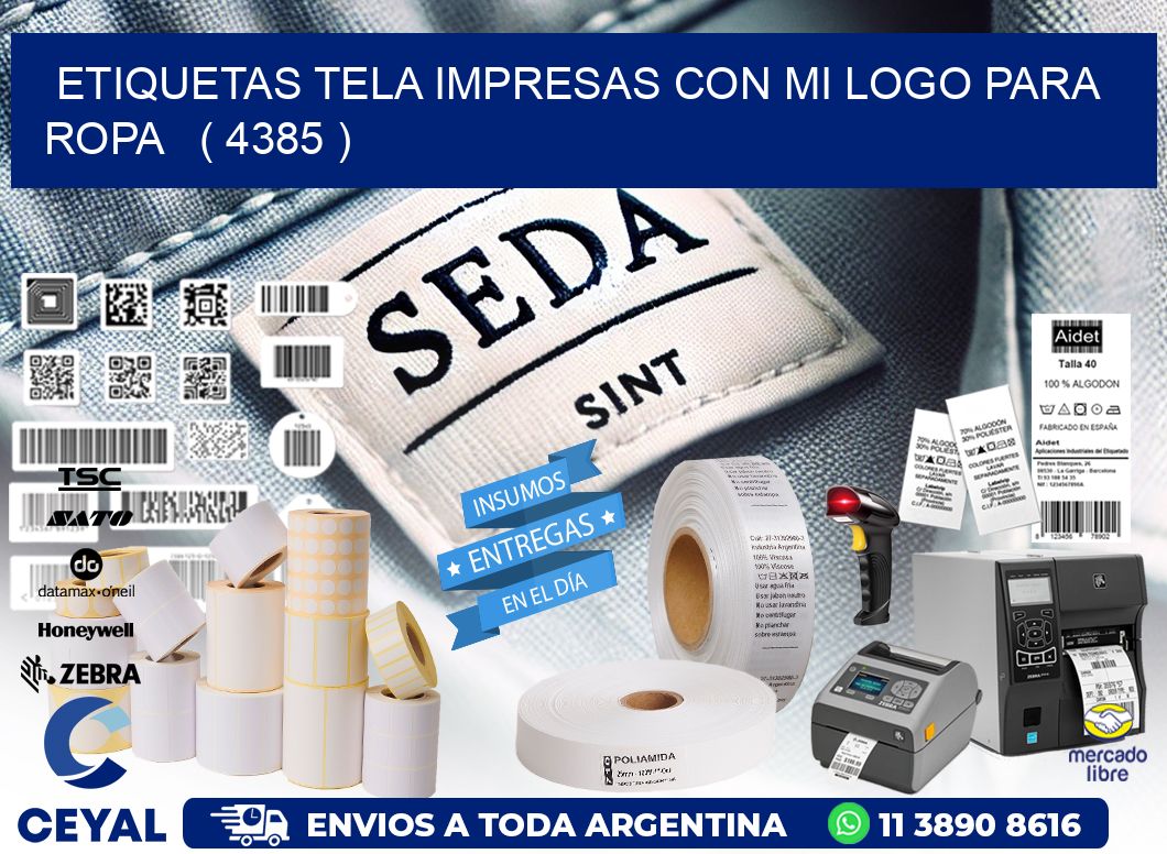 ETIQUETAS TELA IMPRESAS CON MI LOGO PARA ROPA   ( 4385 )