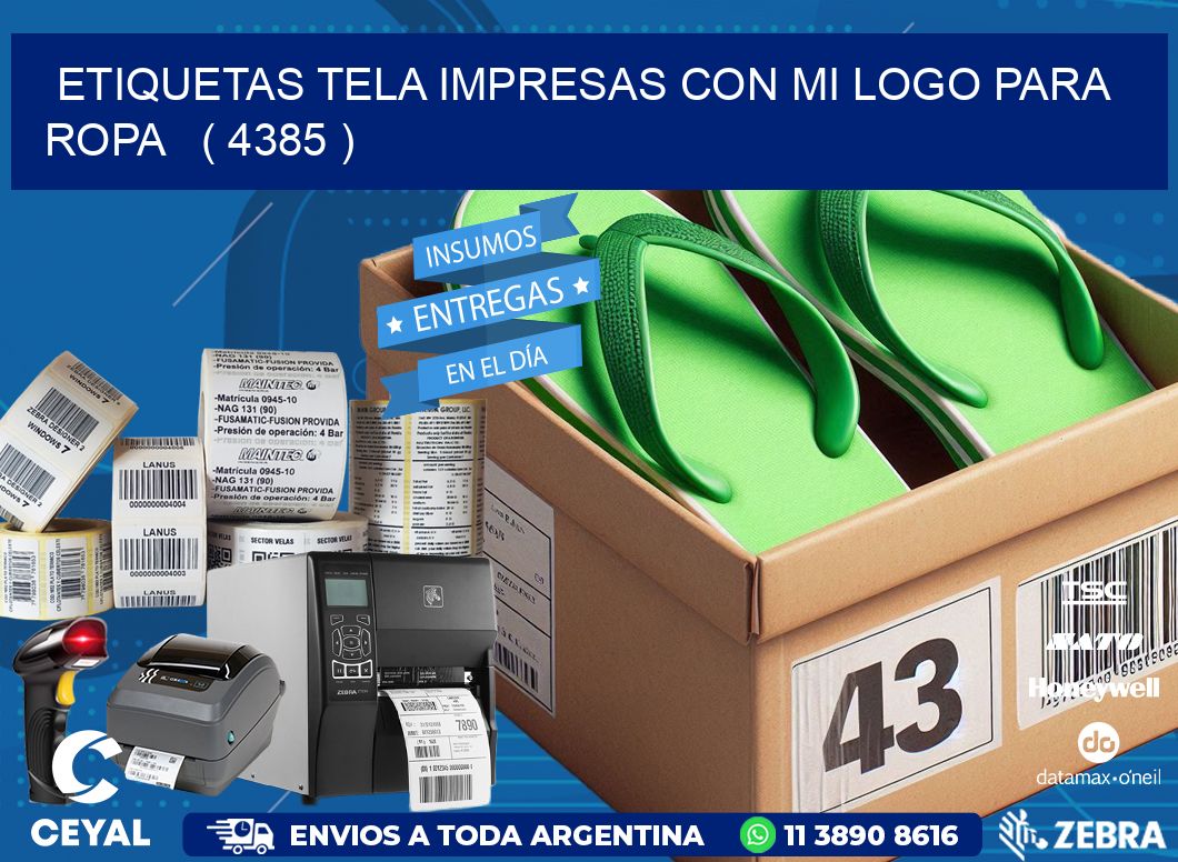 ETIQUETAS TELA IMPRESAS CON MI LOGO PARA ROPA   ( 4385 )