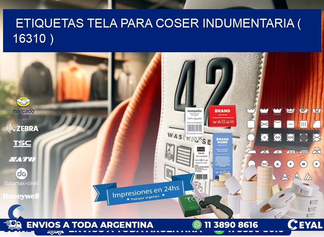 ETIQUETAS TELA PARA COSER INDUMENTARIA ( 16310 )