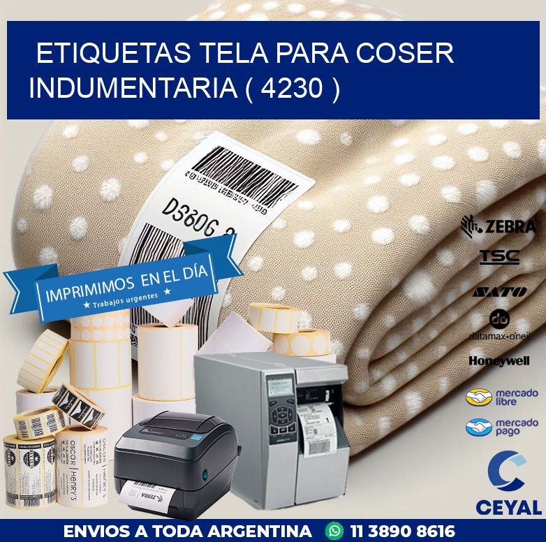 ETIQUETAS TELA PARA COSER INDUMENTARIA ( 4230 )