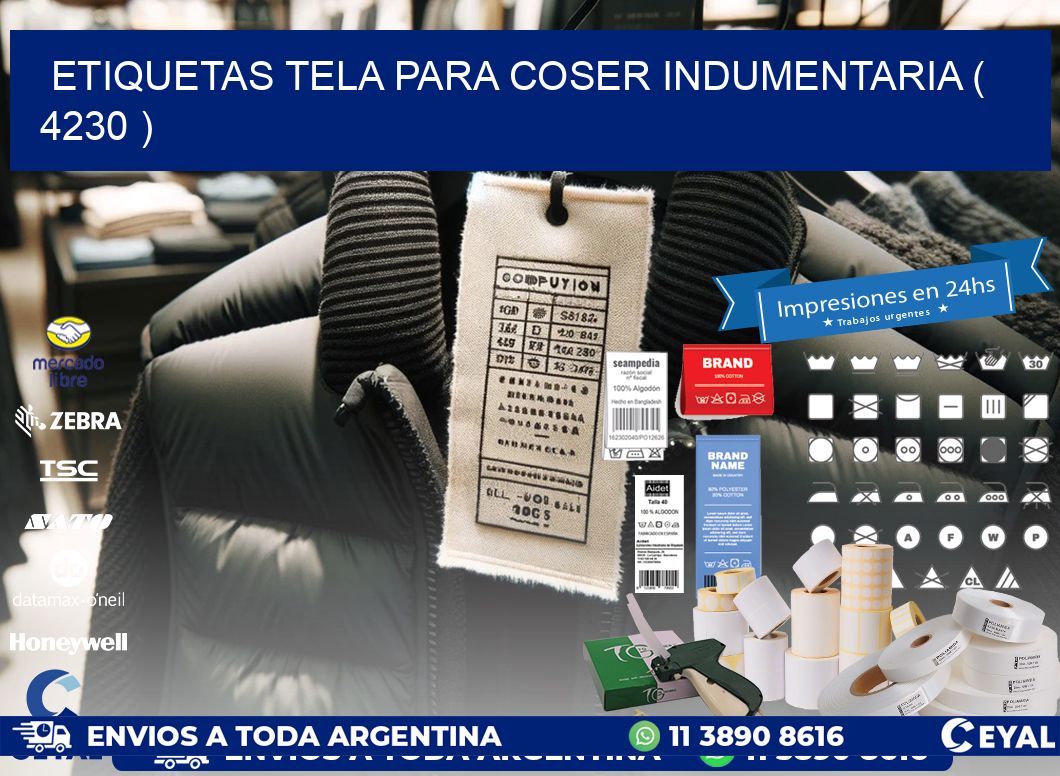 ETIQUETAS TELA PARA COSER INDUMENTARIA ( 4230 )