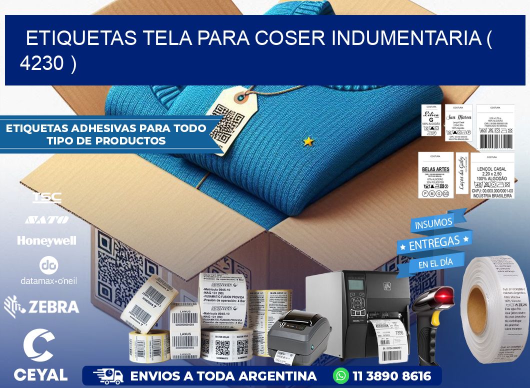 ETIQUETAS TELA PARA COSER INDUMENTARIA ( 4230 )