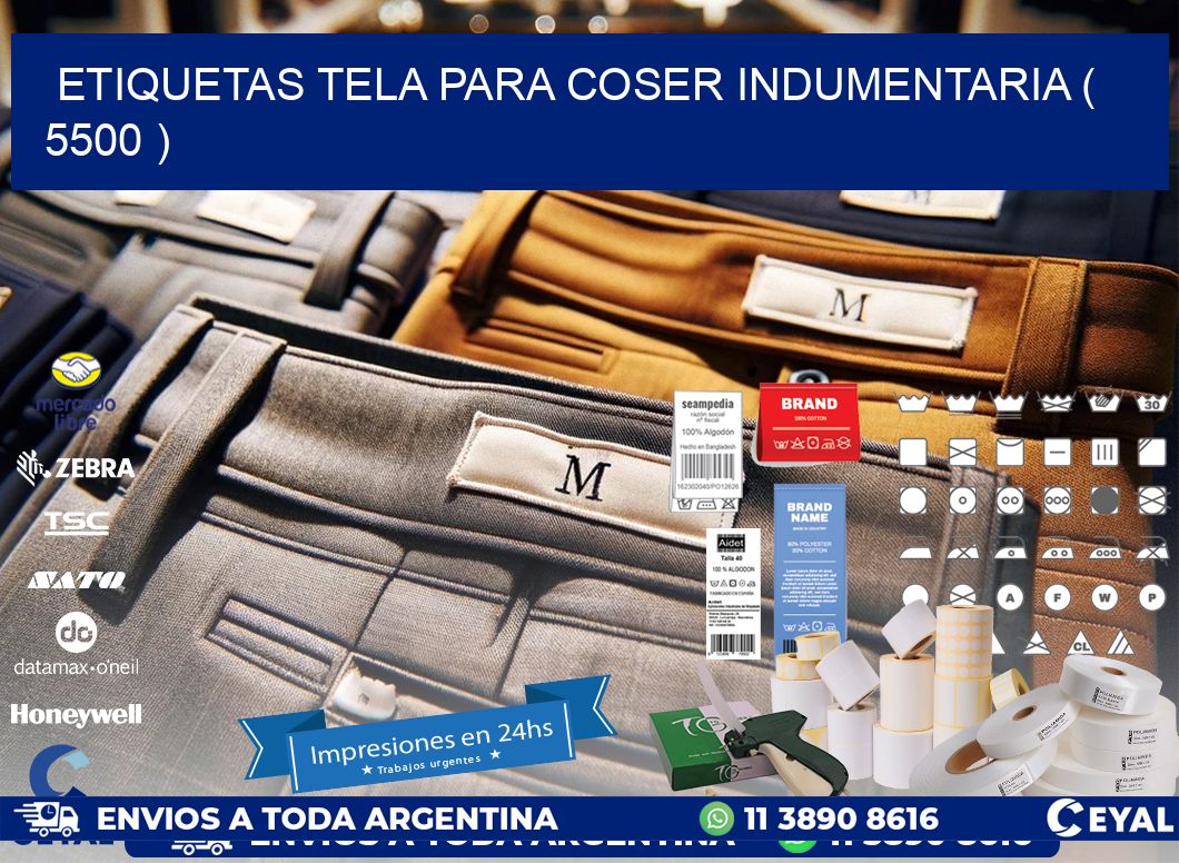 ETIQUETAS TELA PARA COSER INDUMENTARIA ( 5500 )