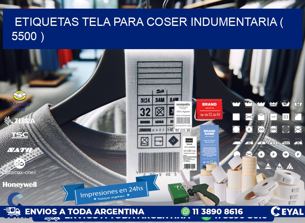 ETIQUETAS TELA PARA COSER INDUMENTARIA ( 5500 )