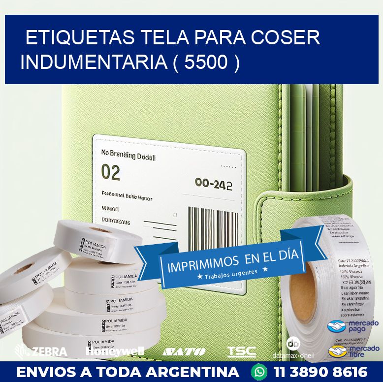 ETIQUETAS TELA PARA COSER INDUMENTARIA ( 5500 )