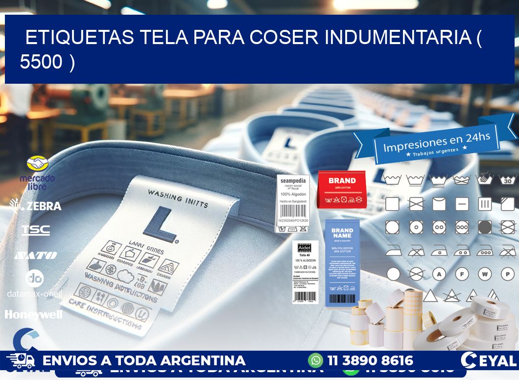 ETIQUETAS TELA PARA COSER INDUMENTARIA ( 5500 )