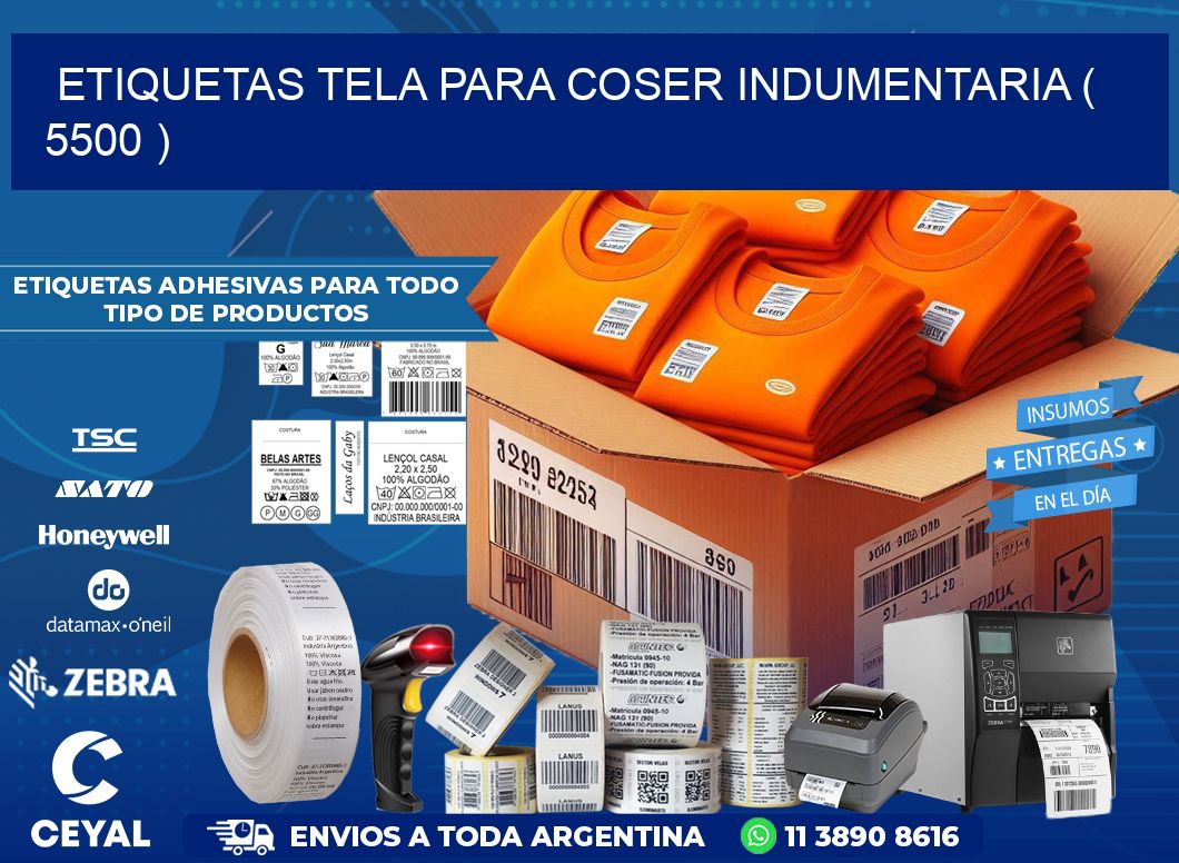ETIQUETAS TELA PARA COSER INDUMENTARIA ( 5500 )