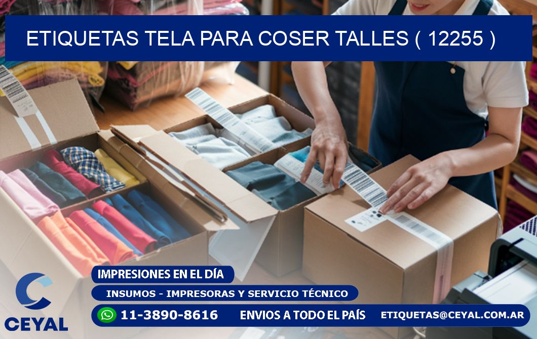 ETIQUETAS TELA PARA COSER TALLES ( 12255 )