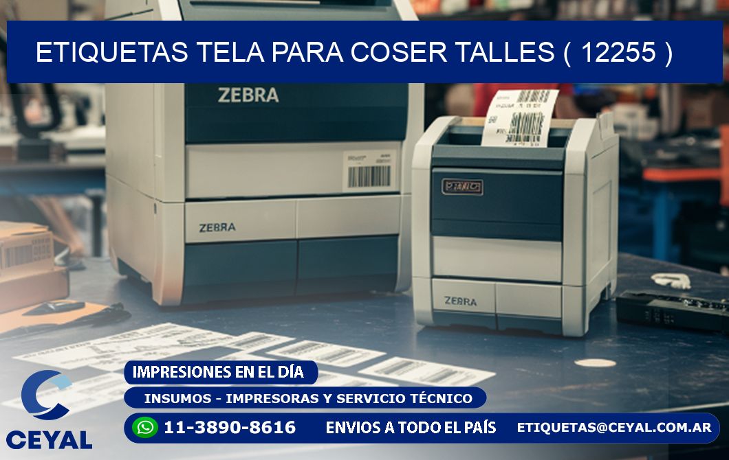 ETIQUETAS TELA PARA COSER TALLES ( 12255 )