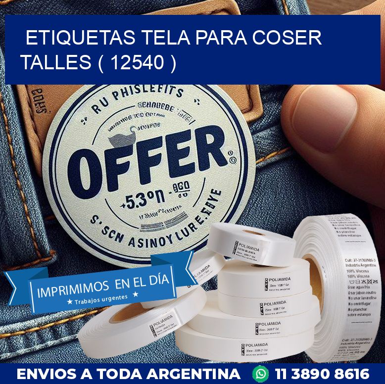 ETIQUETAS TELA PARA COSER TALLES ( 12540 )