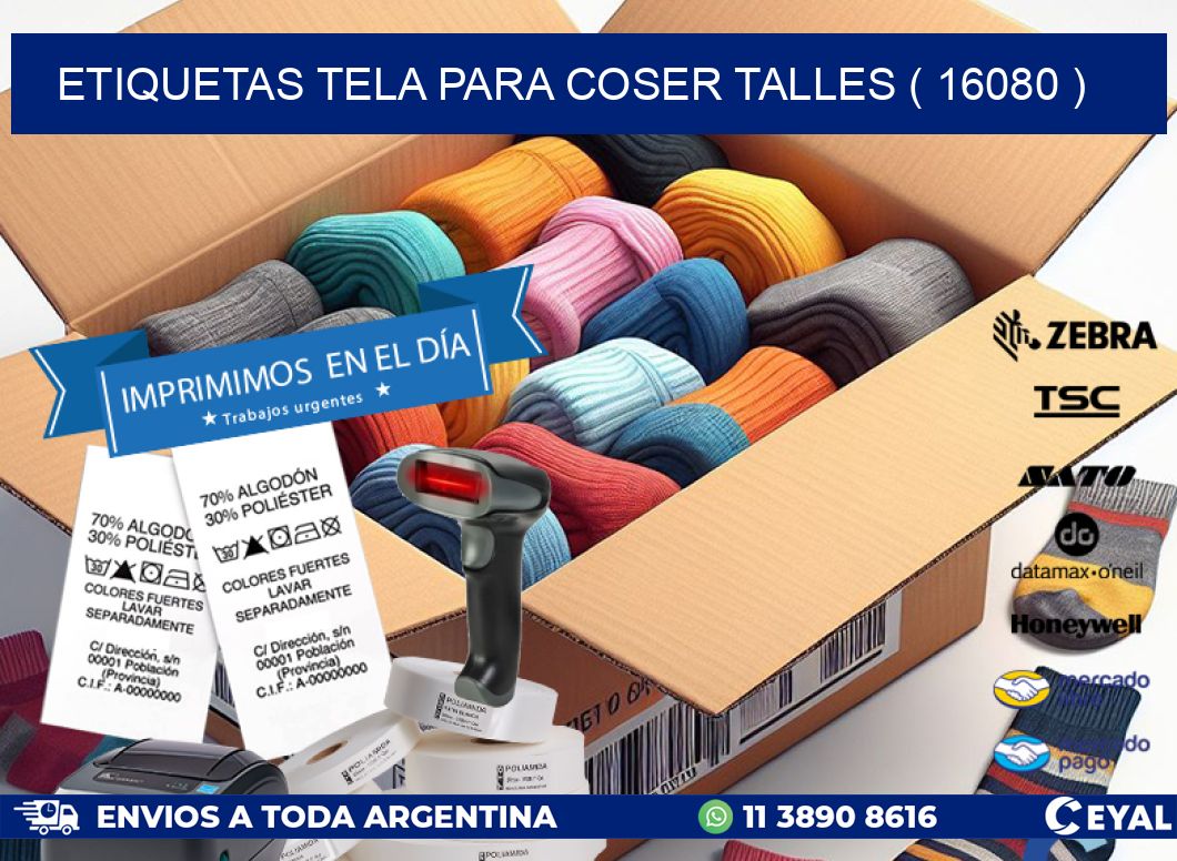 ETIQUETAS TELA PARA COSER TALLES ( 16080 )