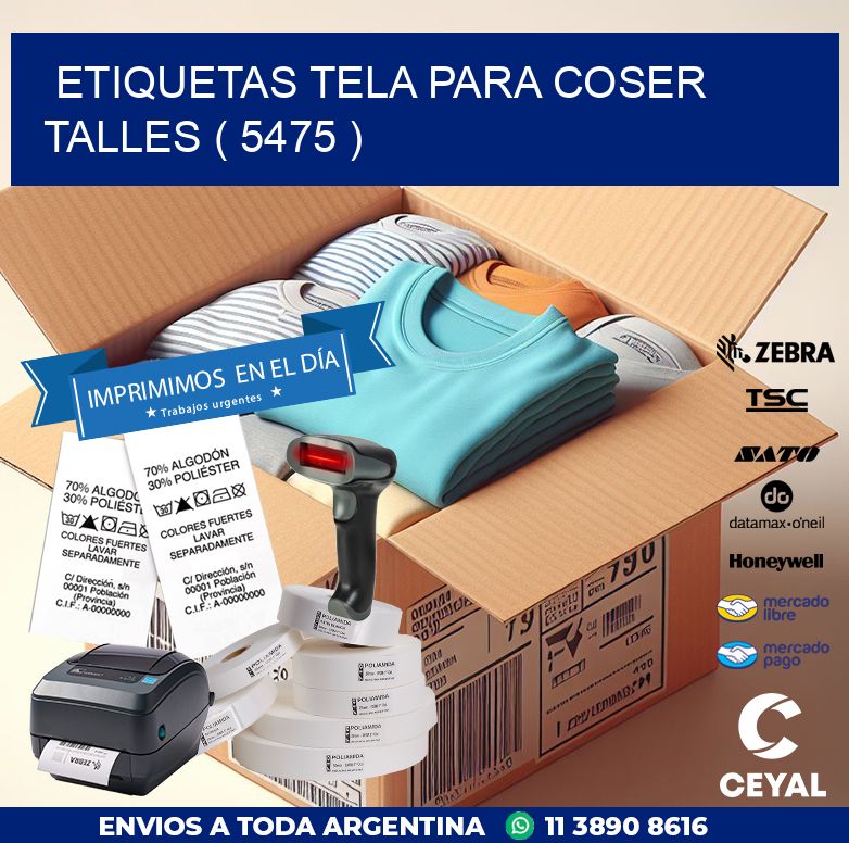ETIQUETAS TELA PARA COSER TALLES ( 5475 )