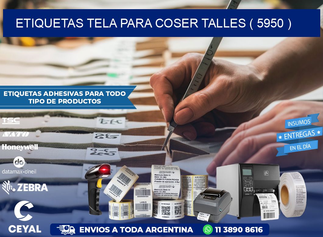 ETIQUETAS TELA PARA COSER TALLES ( 5950 )