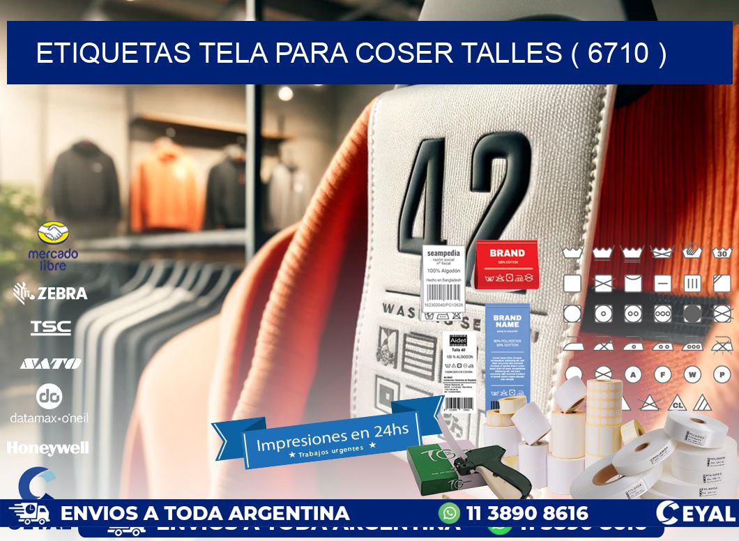 ETIQUETAS TELA PARA COSER TALLES ( 6710 )