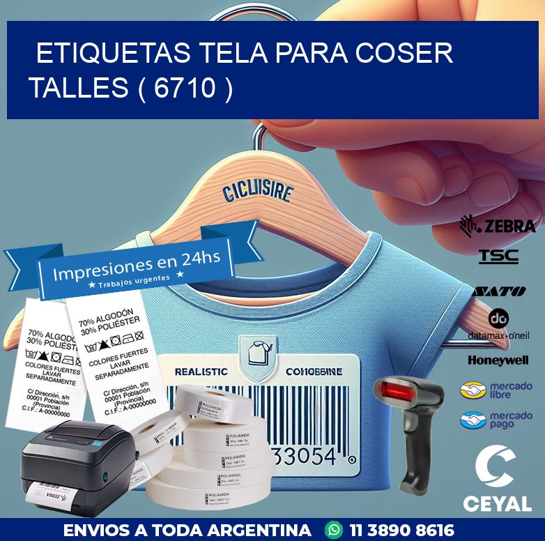 ETIQUETAS TELA PARA COSER TALLES ( 6710 )