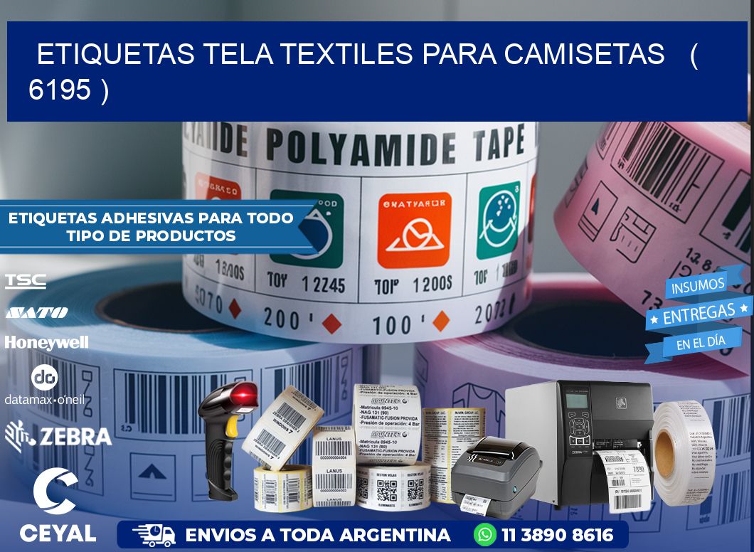ETIQUETAS TELA TEXTILES PARA CAMISETAS   ( 6195 )
