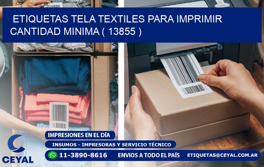 ETIQUETAS TELA TEXTILES PARA IMPRIMIR CANTIDAD MINIMA ( 13855 )