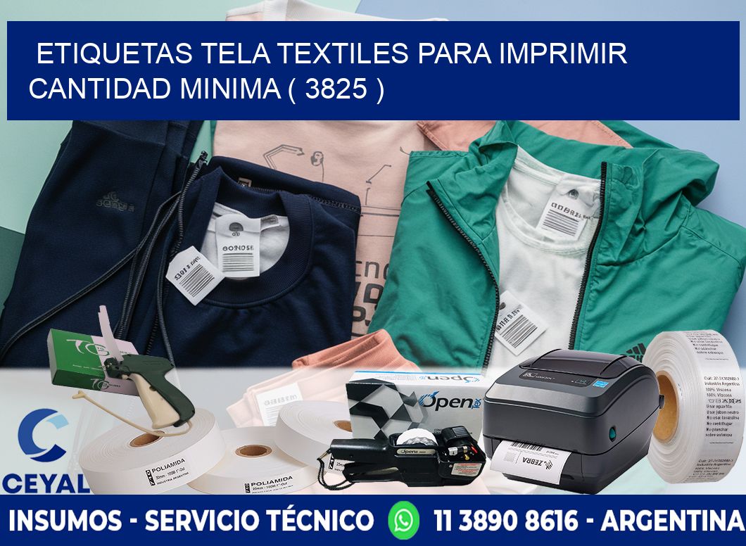 ETIQUETAS TELA TEXTILES PARA IMPRIMIR CANTIDAD MINIMA ( 3825 )