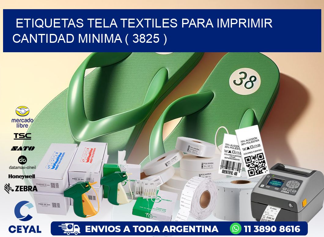 ETIQUETAS TELA TEXTILES PARA IMPRIMIR CANTIDAD MINIMA ( 3825 )