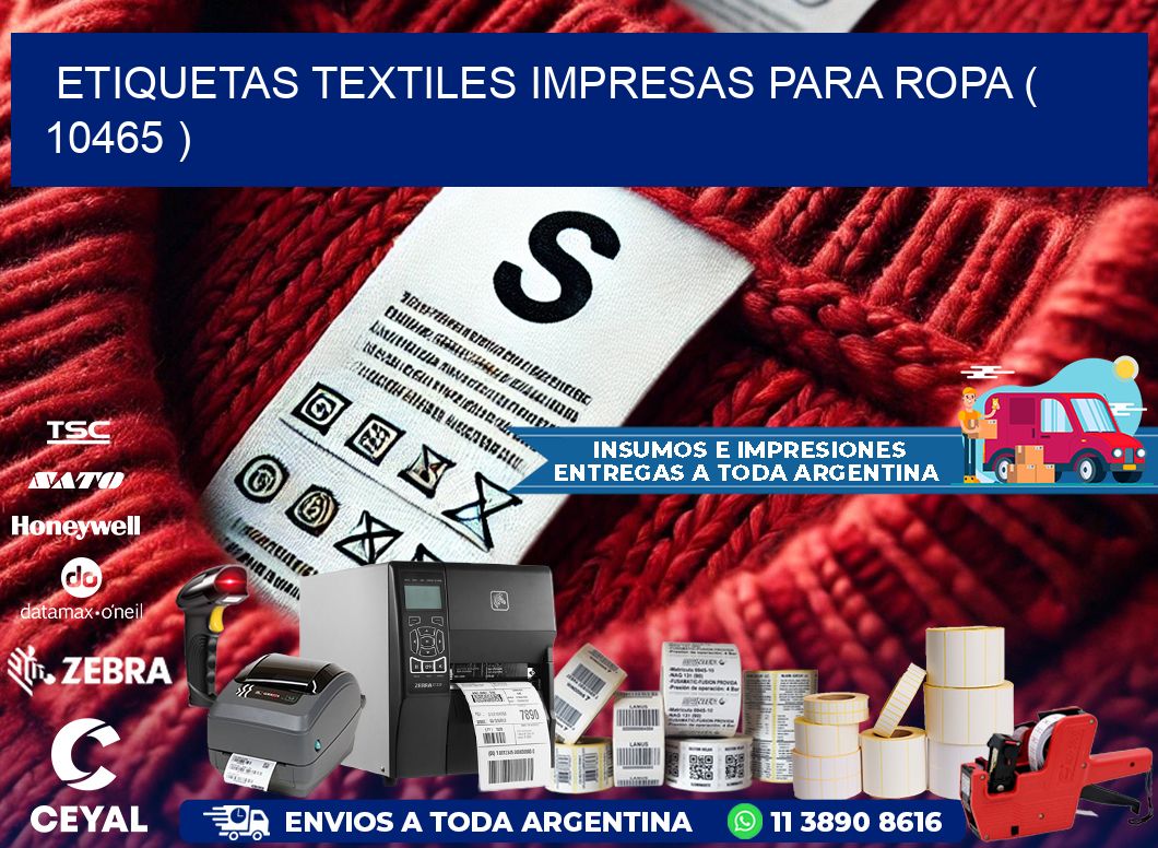 ETIQUETAS TEXTILES IMPRESAS PARA ROPA ( 10465 )