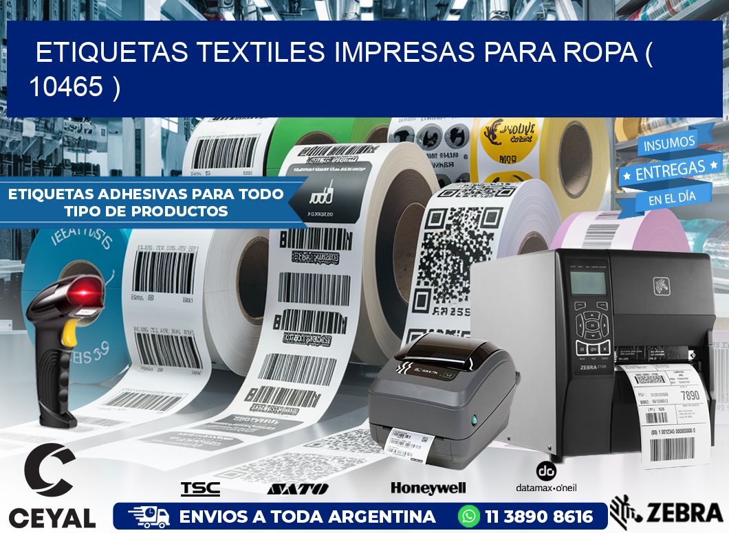 ETIQUETAS TEXTILES IMPRESAS PARA ROPA ( 10465 )
