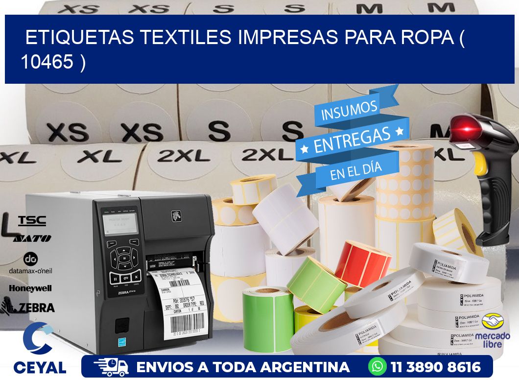 ETIQUETAS TEXTILES IMPRESAS PARA ROPA ( 10465 )