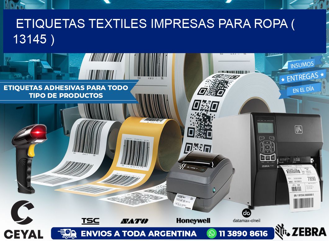 ETIQUETAS TEXTILES IMPRESAS PARA ROPA ( 13145 )