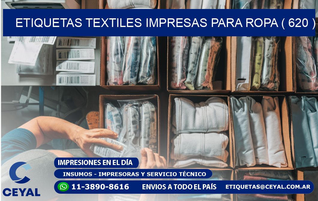 ETIQUETAS TEXTILES IMPRESAS PARA ROPA ( 620 )