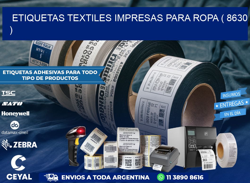 ETIQUETAS TEXTILES IMPRESAS PARA ROPA ( 8630 )