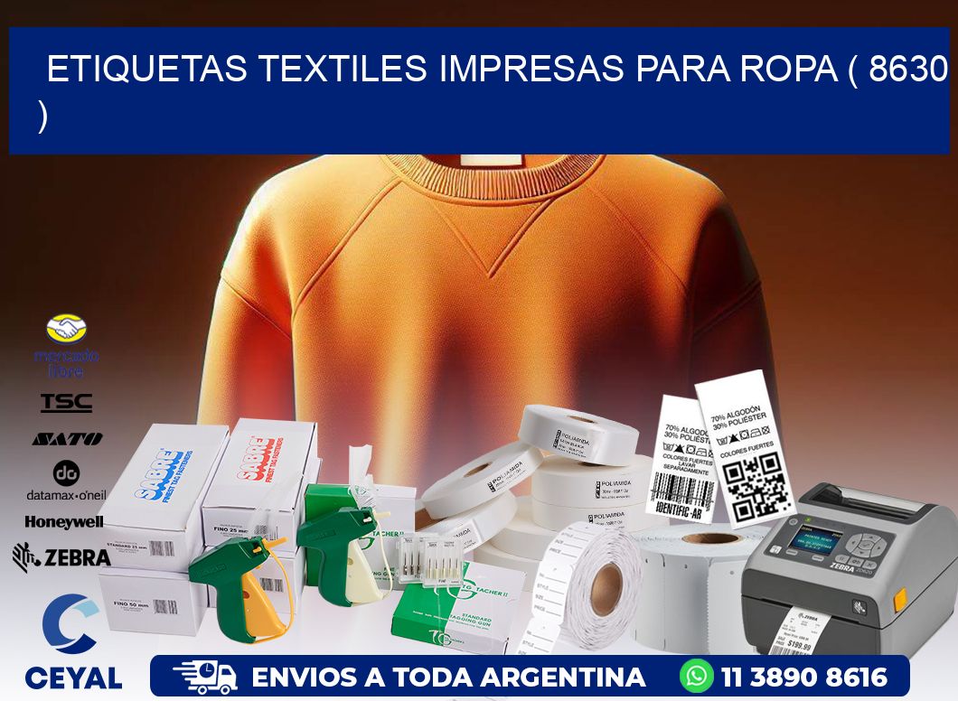 ETIQUETAS TEXTILES IMPRESAS PARA ROPA ( 8630 )