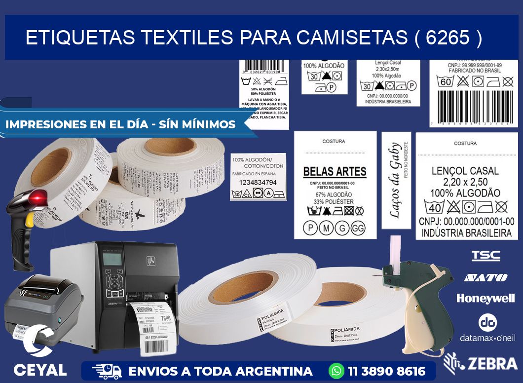 ETIQUETAS TEXTILES PARA CAMISETAS ( 6265 )
