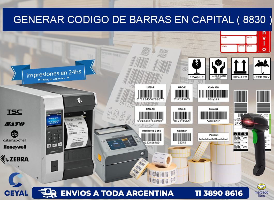 GENERAR CODIGO DE BARRAS EN CAPITAL ( 8830 )
