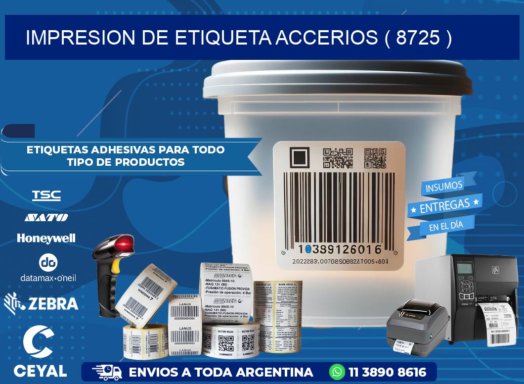 IMPRESION DE ETIQUETA ACCERIOS ( 8725 )