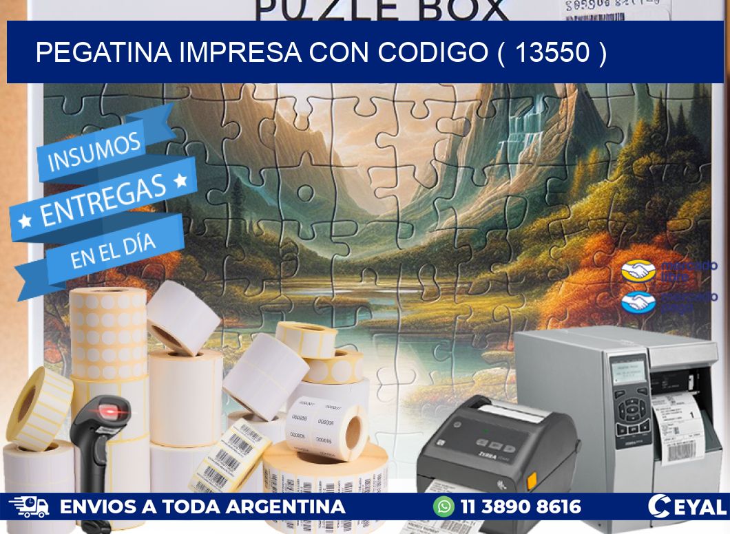 PEGATINA IMPRESA CON CODIGO ( 13550 )