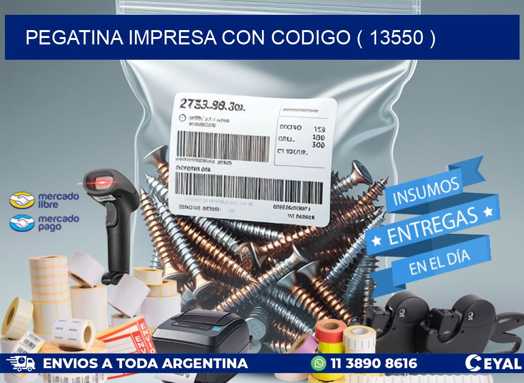 PEGATINA IMPRESA CON CODIGO ( 13550 )