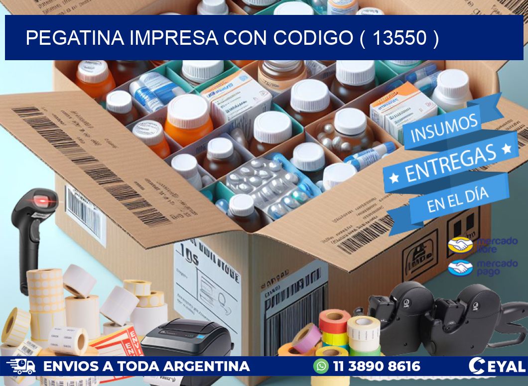 PEGATINA IMPRESA CON CODIGO ( 13550 )
