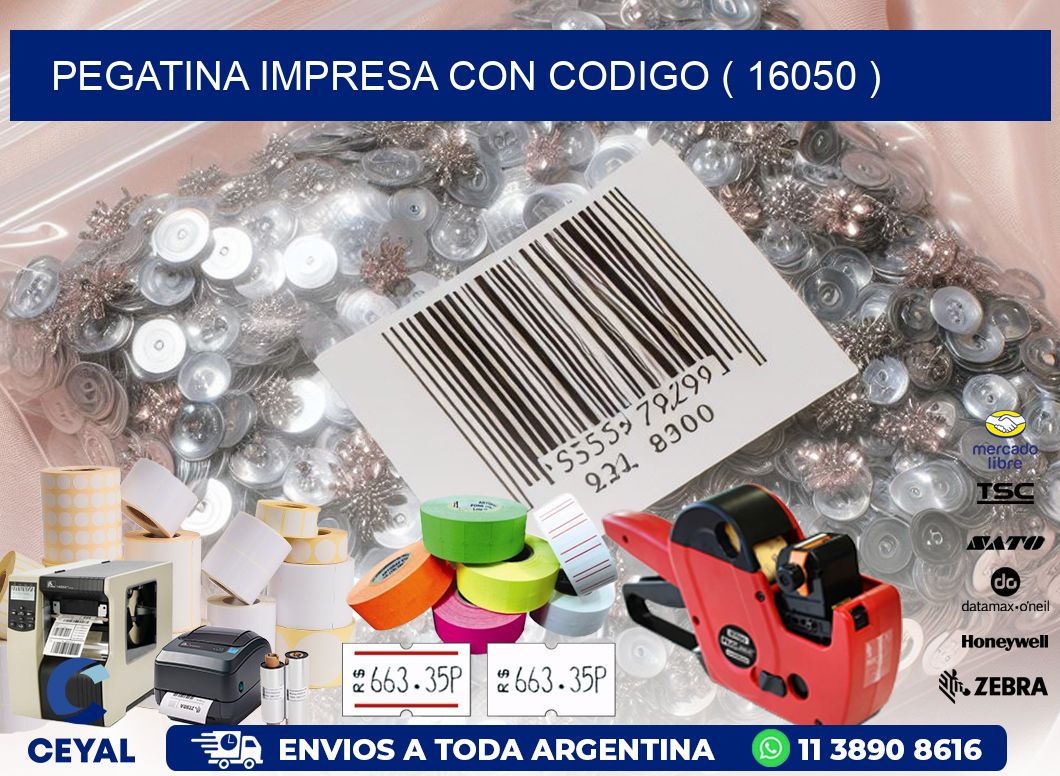 PEGATINA IMPRESA CON CODIGO ( 16050 )