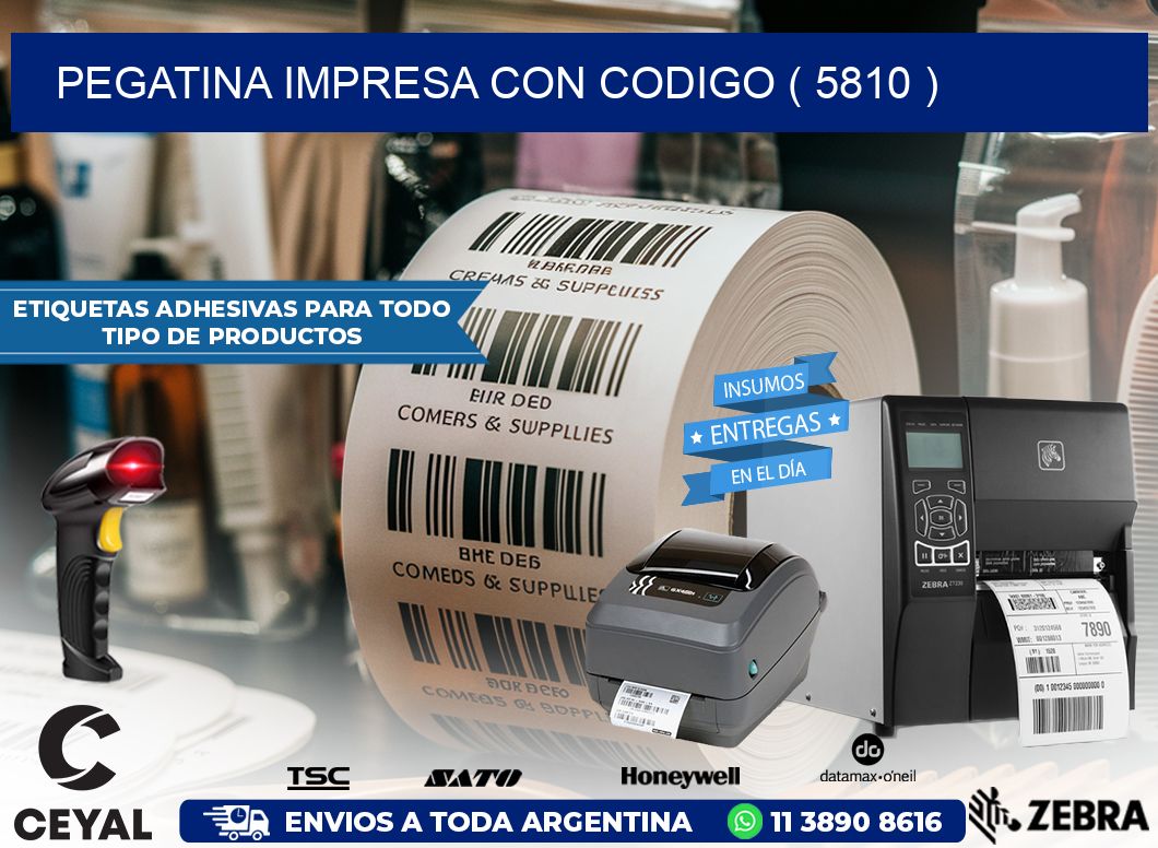 PEGATINA IMPRESA CON CODIGO ( 5810 )
