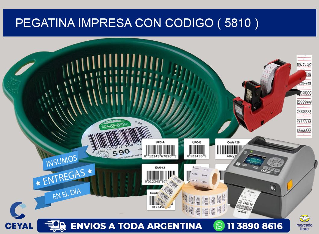 PEGATINA IMPRESA CON CODIGO ( 5810 )