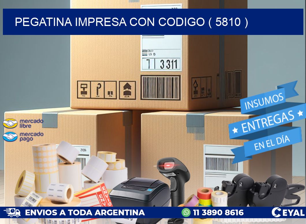 PEGATINA IMPRESA CON CODIGO ( 5810 )