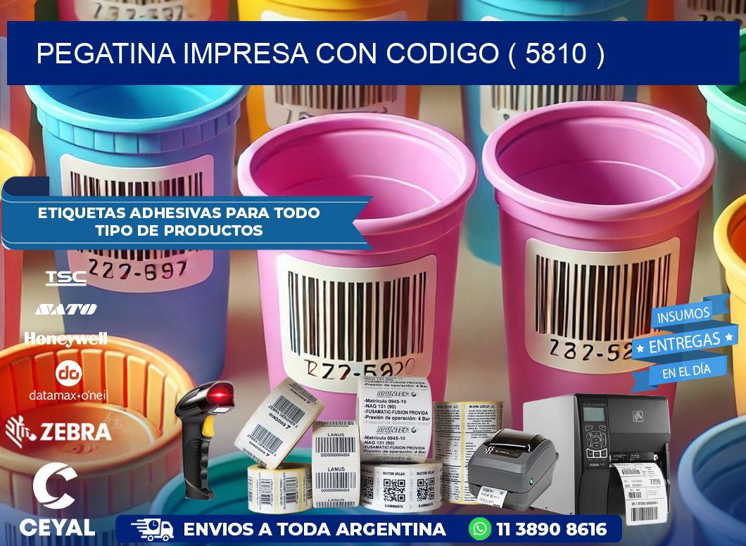 PEGATINA IMPRESA CON CODIGO ( 5810 )