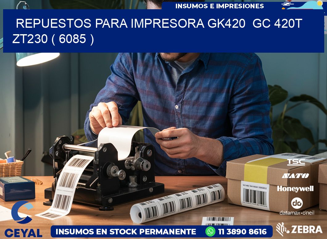 REPUESTOS PARA IMPRESORA GK420  GC 420T ZT230 ( 6085 )