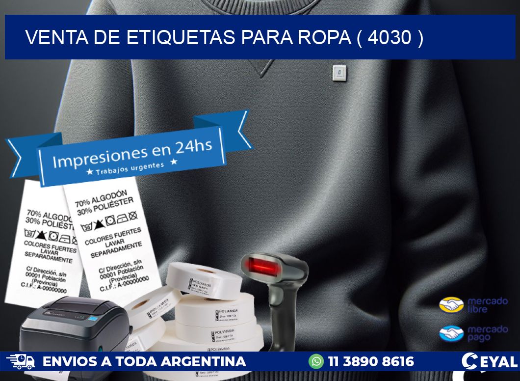 VENTA DE ETIQUETAS PARA ROPA ( 4030 )