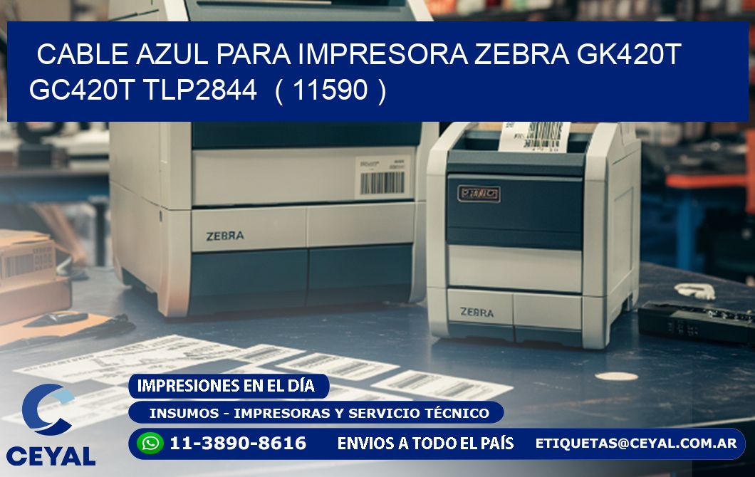 cable azul para impresora zebra GK420T GC420T TLP2844  ( 11590 )