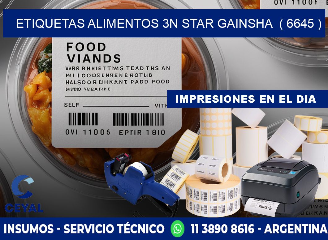 etiquetas alimentos 3n star gainsha  ( 6645 )