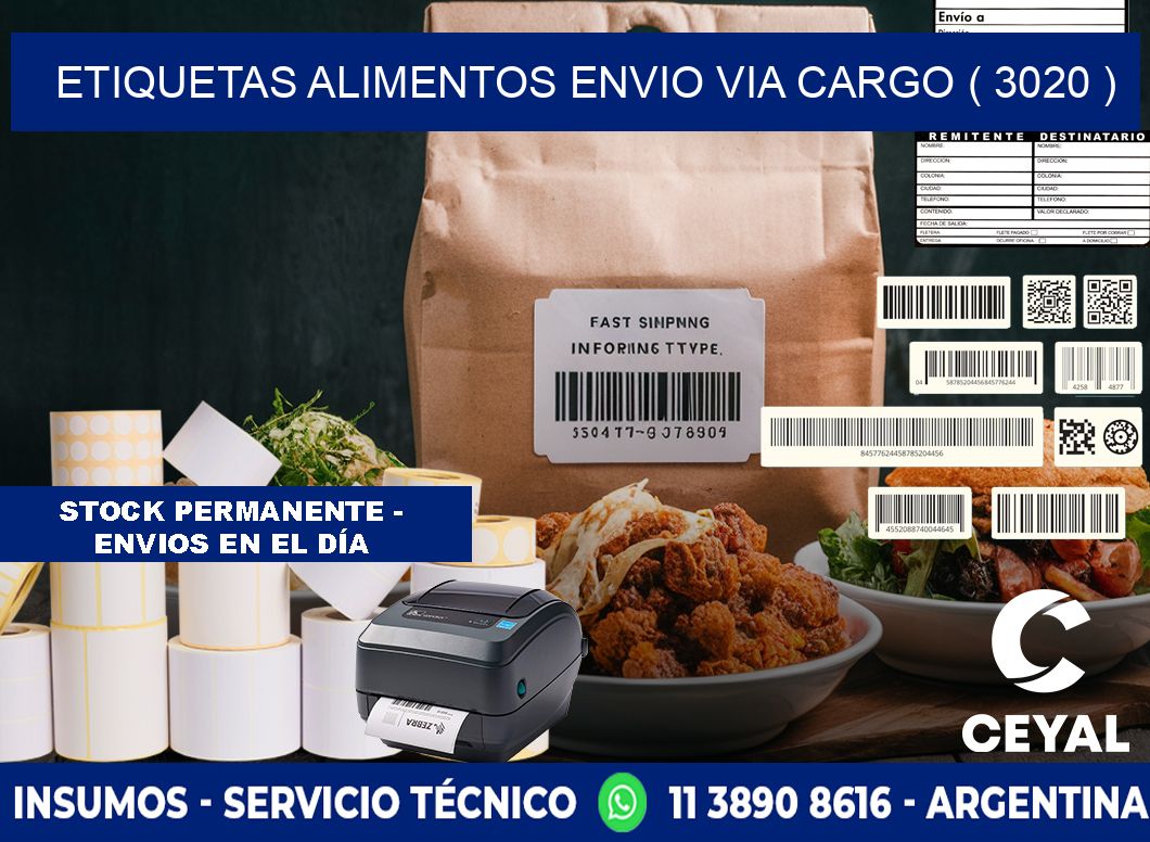 etiquetas alimentos envio via cargo ( 3020 )