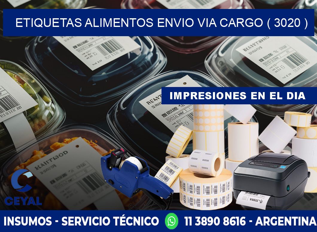 etiquetas alimentos envio via cargo ( 3020 )